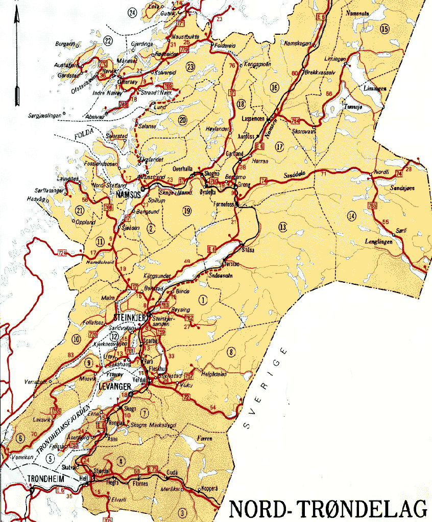 Nord-Trøndelag kart